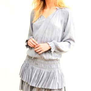 Current Air Free People Gray Pleated Minidress